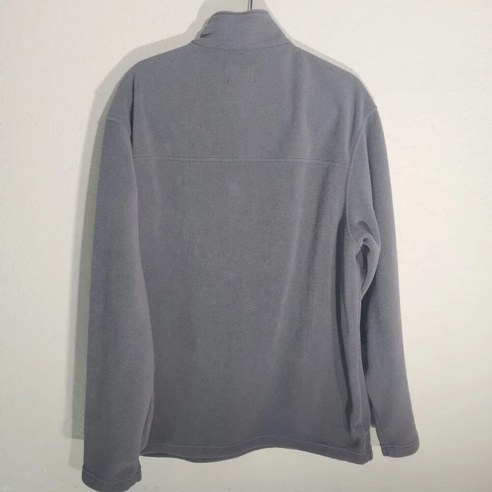 Bass Pro Shops Pullover Sweater Gray Quarter-Zip drawstring Long-Sleeve Fleece